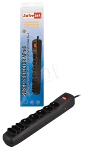 Listwa przeciwprzepięciowa Activejet APN-8g/1,5m-BK (3 x Typ C, 5 x UTE; 10 A; 1,5m; kolor czarny)