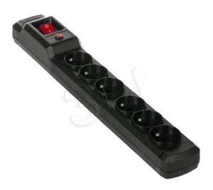 Listwa przeciwprzepięciowa Activejet COMBO 6gn/1,5m/cz (10A; 2300W) 1,5m; kolor czarny