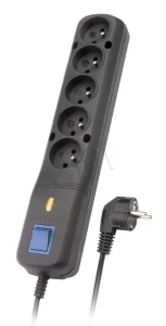 Listwa przeciwprzepięciowa Lestar LV 530W 3,0m (5 x VDE; 10 A; 3m; kolor czarny)