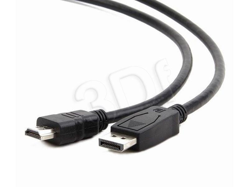 Kabel GEMBIRD CC-DP-HDMI-3M ( DisplayPort M - HDMI M -; 3m; kolor czarny)