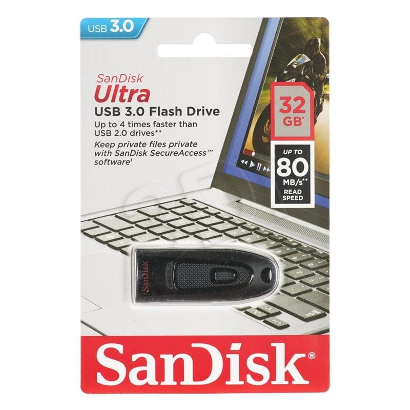 Pendrive SanDisk Cruzer Ultra SDCZ48-032G-U46 (32GB; USB 3.0; kolor czarny)