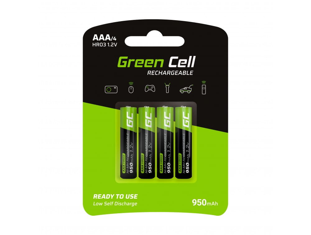 GREEN CELL AKUMULATORKI PALUSZKI 4X AAA R3 950MAH