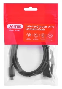 UNITEK KABEL ADAPTER USB-C-USB-A,M/F 10GBPS 60W 1M