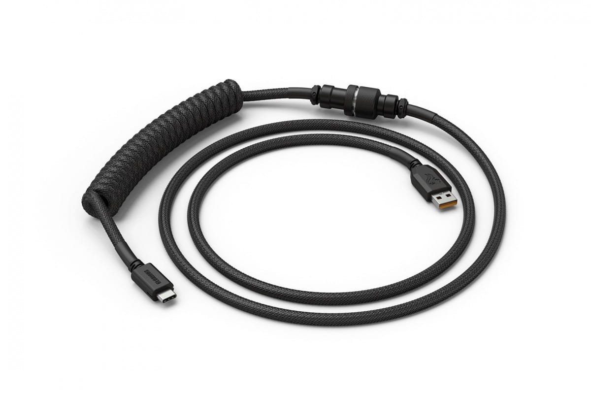 Glorious spiralny Phantom Black, USB-C do USB-A, 1.37m - czarny