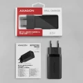 AXAGON ACU-DPQ65 Ładowarka sieciowa, GaN 65W, 3x port (USB-A + dual USB-C), PD3.0/QC4+/PPS/Apple