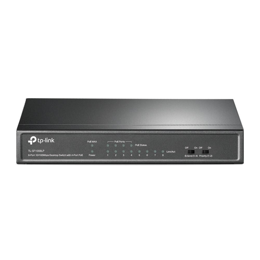 Switch TP-LINK TL-SF1008LP Przełącznik typu desktop, 8 portów 10/100 Mb/s, 4 porty PoE , 8 portów RJ45 10/100 Mb/s, 4 porty PoE, transfer danych i zas