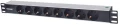 Rozdzielacz zasilania PDU 8 x gniazdo sieciowe 1U Aluminium, Czarny
