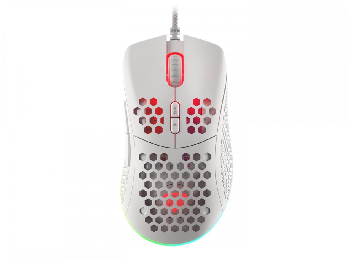 Mysz dla graczy Genesis Krypton 555 8000 DPI RGB Biała gamingowa programowalna