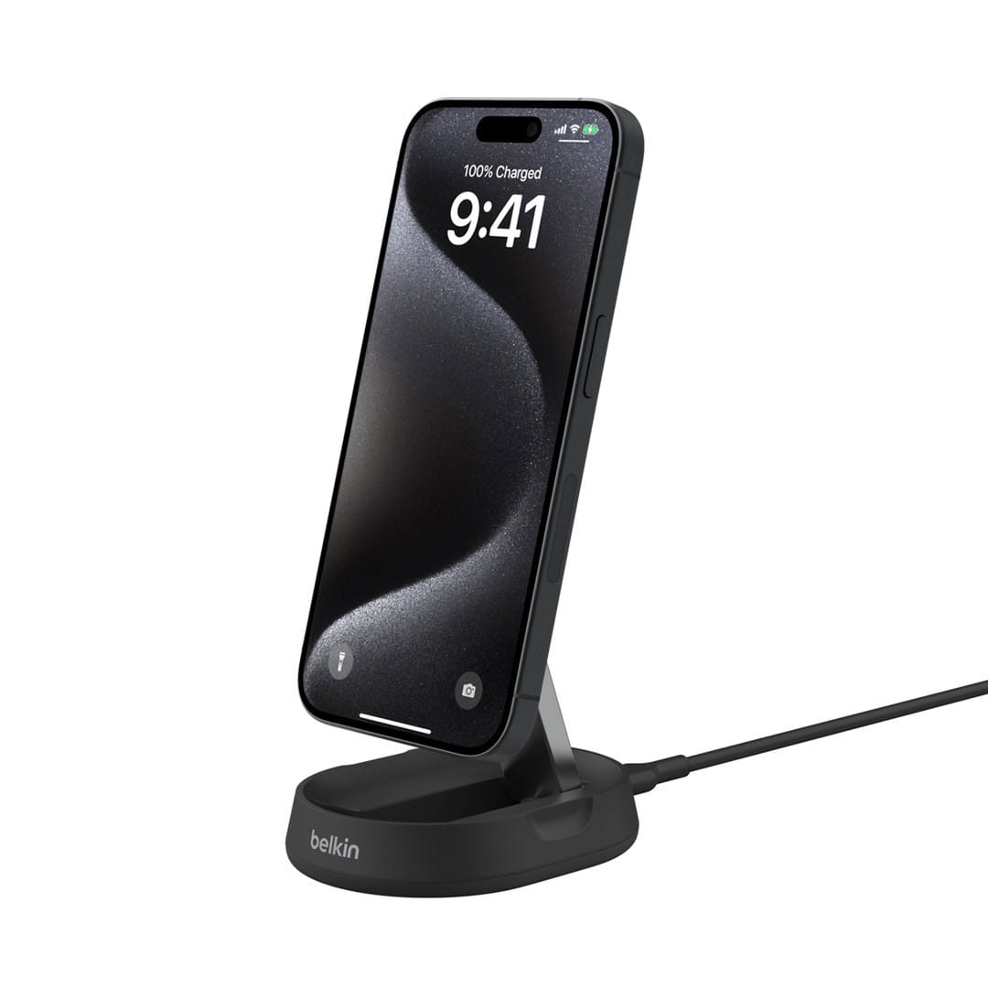 Ładowarka bezprzewodowa Belkin BoostCharge Pro Convertible Magnetic Wireless Charging Stand with Qi2 15W + 20W USB-C Power Supply Black