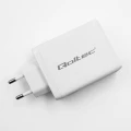 Qoltec Ładowarka sieciowa 100W GaN  | 5-20V | 1.5-5A | 2 x USB-C PD | 1 x USB QC 3.0 | Biała