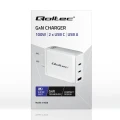 Qoltec Ładowarka sieciowa 100W GaN  | 5-20V | 1.5-5A | 2 x USB-C PD | 1 x USB QC 3.0 | Biała