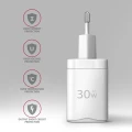 Axagon ACU-PQ30W Ladegerät QC3.0.4.0/AFC/FCP/PPS/Apple+ PD USB-C 30W - weiß - USB Typ C Telefon komórkowy, Smartfon, Smartwatch, Tablet, Uniwersalne B