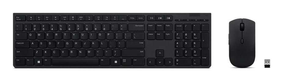 Lenovo 4X31K03968 klawiatura Dołączona myszka Biuro RF Wireless + Bluetooth US English Szary
