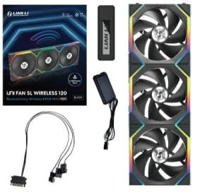 Wentylator Lian Li LULI-091 UNI FAN SL, ARGB, PWM, 3x, 120mm, Bezprzewodowe sterowanie za pomocą kontrolera 2.4GHz, czarny