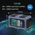 Qoltec Inteligentna mikroprocesorowa ładowarka z testerem baterii i funkcją naprawy 12V | 6A | LCD | Prostownik do akumulatora AGM LiFePO4 GEL
