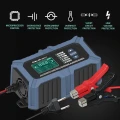 Qoltec Inteligentna mikroprocesorowa ładowarka z testerem baterii i funkcją naprawy 12V | 6A | LCD | Prostownik do akumulatora AGM LiFePO4 GEL