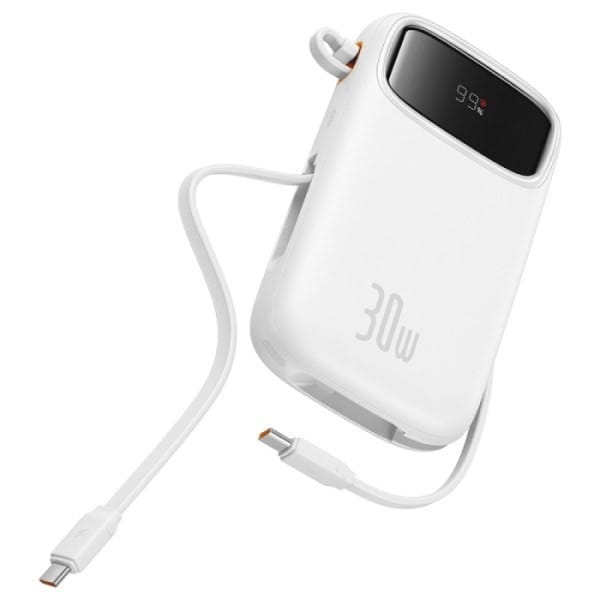 Powerbank Baseus QPow 2 10000mAh 30W 2xUSB-C (biały)