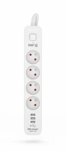 Listwa zasilająca KERG z wyłącznikiem-4 gniazda 3USB 16A 3m