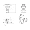 RAM MOUNT ramię montażowe o dł. 6 cm RAM-B-201U-A