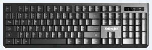 Activejet K-3911W Klawiatura bezprzewodowa, zasilanie baterią 1x 1,5V AAA, czarna