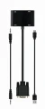 GEMBIRD KONWERTER SYGNAŁU VGA DO HDMI + VGA 0,15M, CZARNY