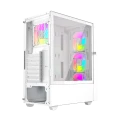 GEMBIRD OBUDOWA FORNAX 4000W MIDI-TOWER (2X USB 3.0, 1X USB 2.0, HD AUDIO, SZKLANY PANEL BOCZNY, PODŚWIETLENIE ARGB) BIAŁA