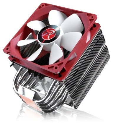 RAIJINTEK Themis Evo Procesor Chłodnica/wentylator 12 cm Metaliczny, Czerwony, Biały