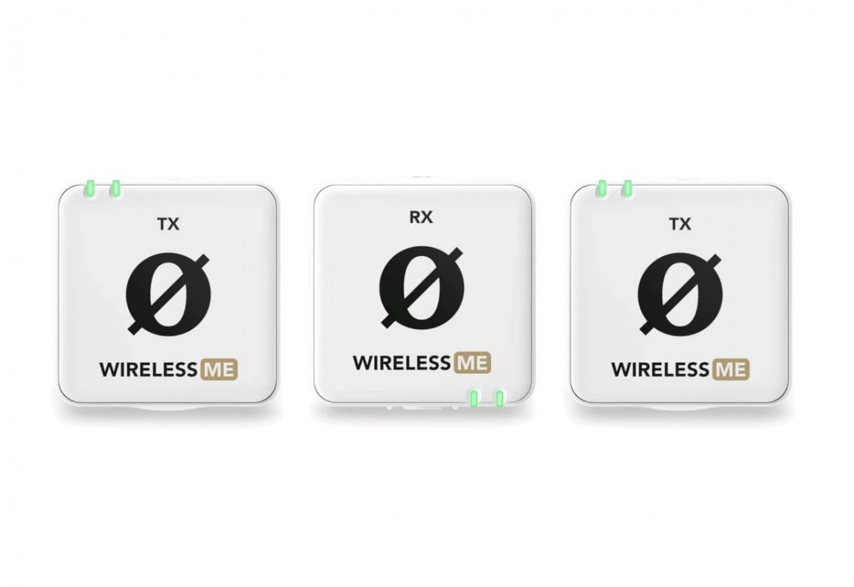 RODE Wireless ME Dual White  - Kompaktowy bezprzewodowy system mikrofonowy z dwoma nadajnikami do nagrywania dwukanałowego (biały)