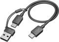 POLY Zestaw słuchawkowy Voyager Focus 2 USB-C-C + przejściówka USB-C/A