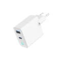 GEMBIRD 2-PORTOWA SZYBKA ŁADOWARKA SIECIOWA GAN (PD) USB (A+C), 45W, LED, BIAŁA