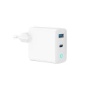 GEMBIRD 2-PORTOWA SZYBKA ŁADOWARKA SIECIOWA GAN (PD) USB (A+C), 65W, BIAŁA