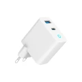 GEMBIRD 2-PORTOWA SZYBKA ŁADOWARKA SIECIOWA GAN (PD) USB (A+C), 65W, BIAŁA