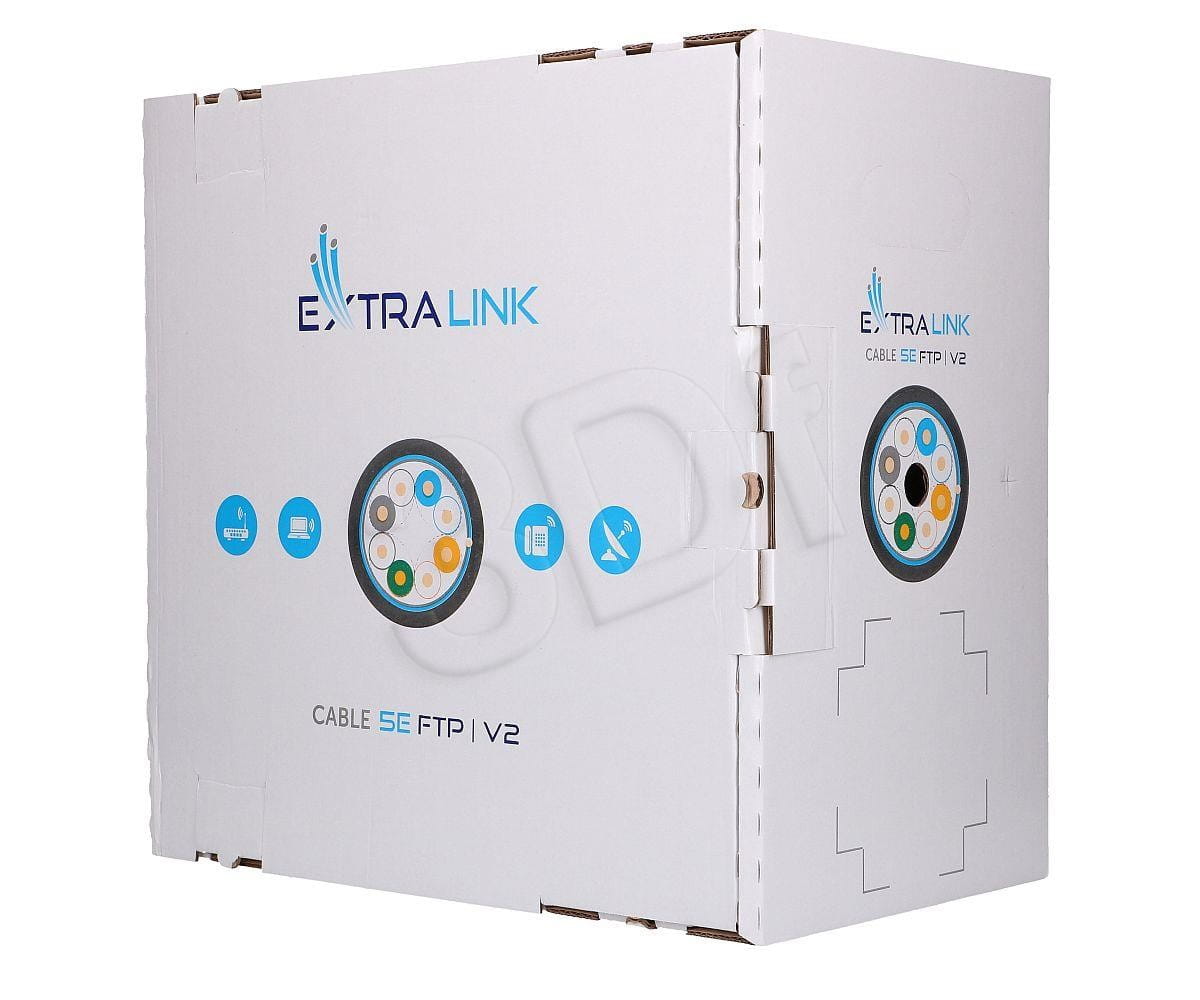 Kabel sieciowy Extralink EX.8710 (FTP; 305m; kolor czarny)