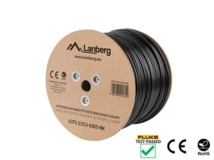 Kabel sieciowy zewnętrzne Lanberg LCF5-21CU-0305-BK (FTP; 305m; kat. 5e; kolor czarny)