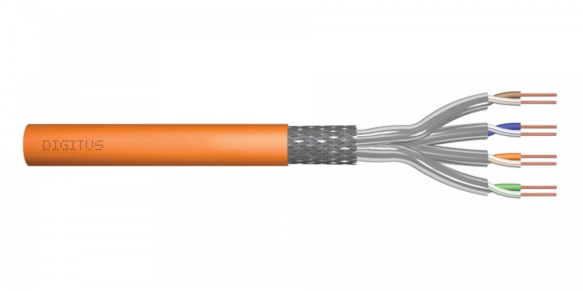 Kabel instalacyjny DIGITUS kat.7, S/FTP, Dca, AWG 23/1, LSOH, 50m, pomarańczowy