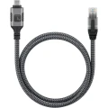 Techly ICOC U3C-RJ45-010 kabel sieciowy Srebrny, Czarny 1 m Cat6 F/UTP (FTP)