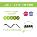 Techly ICOC U3C-RJ45-010 kabel sieciowy Srebrny, Czarny 1 m Cat6 F/UTP (FTP)