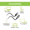 Techly ICOC U3C-RJ45-010 kabel sieciowy Srebrny, Czarny 1 m Cat6 F/UTP (FTP)