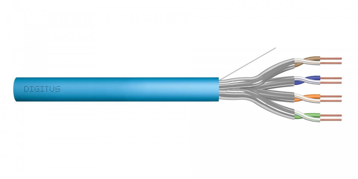 Kabel instalacyjny DIGITUS kat.6A, U/FTP, Dca, AWG 23/1, LSOH, 500m, niebieski, szpula