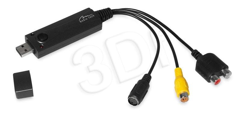 Kabel Media tech MT4169 (S-Video F - USB M; 0,20m; kolor czarny)