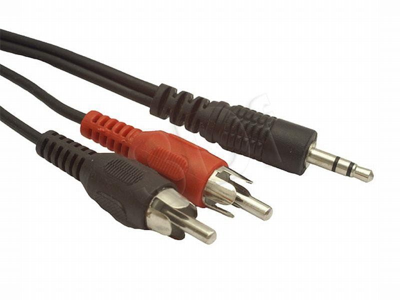 Kabel GEMBIRD CCA-458-2.5M (2x Cinch M - Mini Jack M; 2,5m; kolor czarny)