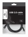 Kabel GEMBIRD CCP-USB2-AMCM-6 (USB 2.0 M - USB typu C M; 1,8m; kolor czarny)