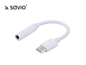 Adapter SAVIO AK-35 (Gniazdo typ C - Jack stereo 3,5 mm ; 0,12m; kolor biały)