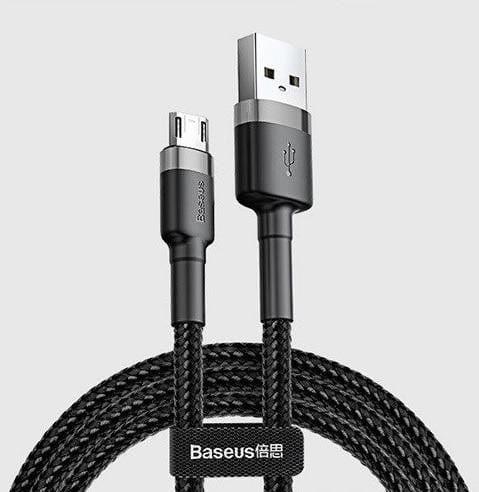 Kabel Baseus cafule CAMKLF-BG1 (USB M - Micro USB M; 1m; kolor szaro-czarny)