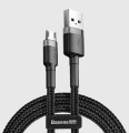 Kabel Baseus cafule CAMKLF-BG1 (USB M - Micro USB M; 1m; kolor szaro-czarny)