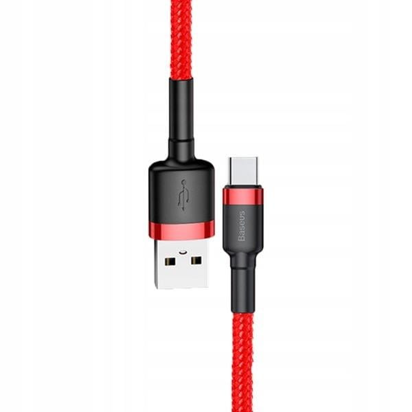 Kabel Baseus Cafule CATKLF-A09 (USB 2.0 - USB typu C ; 0,50m; kolor czerwony)