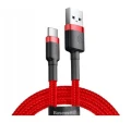 Kabel Baseus Cafule CATKLF-C09 (USB 2.0 - USB typu C ; 2m; kolor czarno-czerwony)
