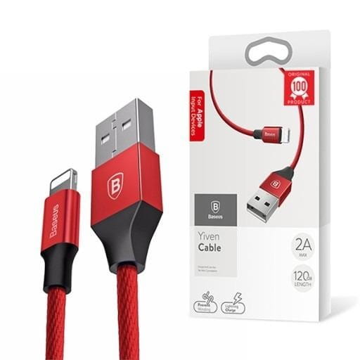 Kabel Baseus Yiven CALYW-A09 (USB 2.0 - Lightning ; 1,8m; kolor czerwony)