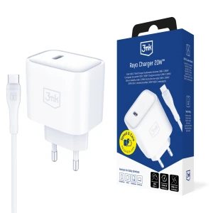 Accessories - 3mk Rayo Charger 20W PD3.0 PPS USB 1C + Cable C to C 3A 60W White